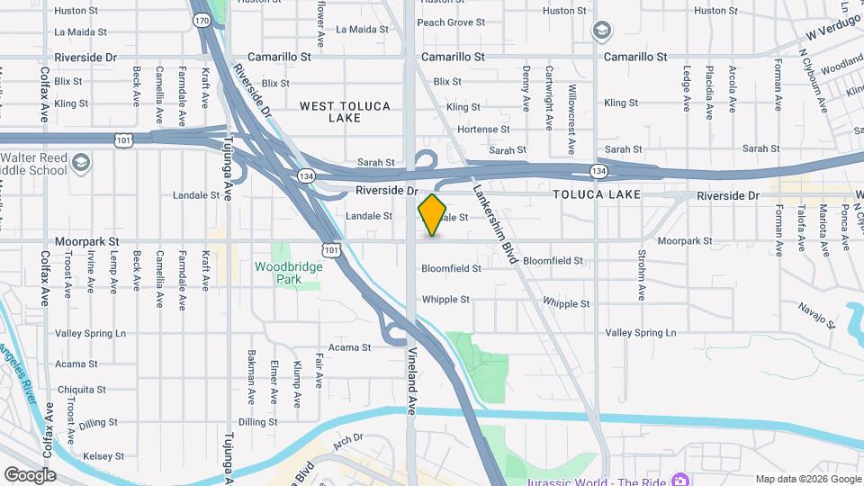 10942 Moorpark St, Unit 1 Mapa y Detalles de la Ubicación
