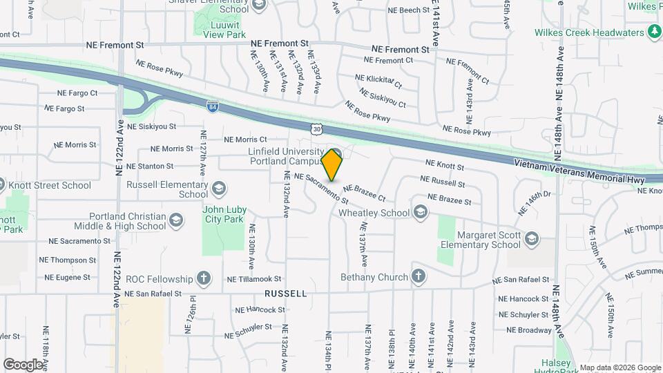 13419 NE Sacramento St Map and Location Details