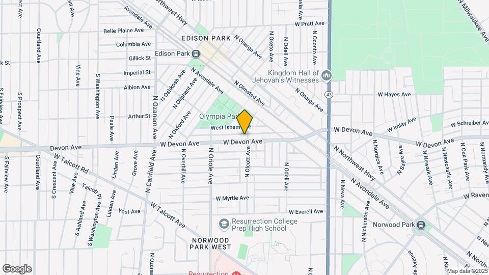 7504 W Devon Ave Map and Location Details