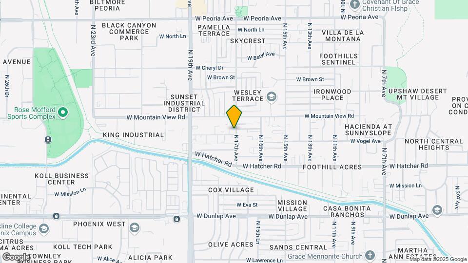 1702 W Vogel Ave Mapa y Detalles de la Ubicación