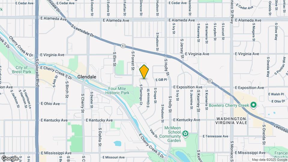 645 S Glencoe St Map and Location Details