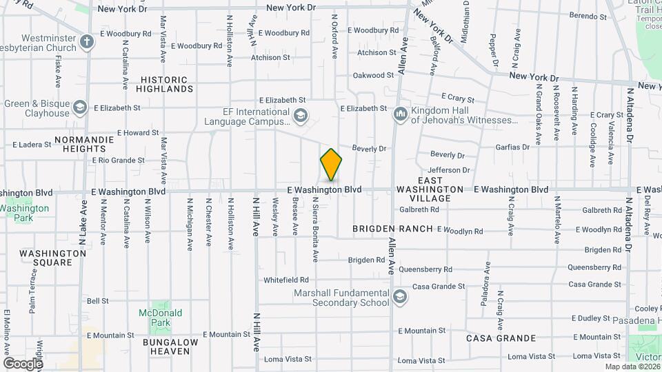 1635 E Washington Blvd, Unit 1635 #A Map and Location Details