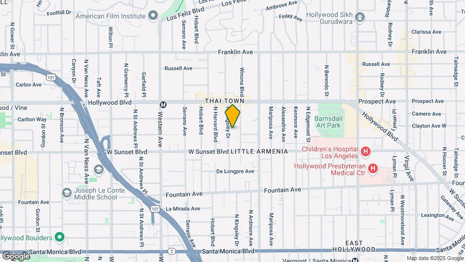1548 N Kingsley Dr Mapa y Detalles de la Ubicación