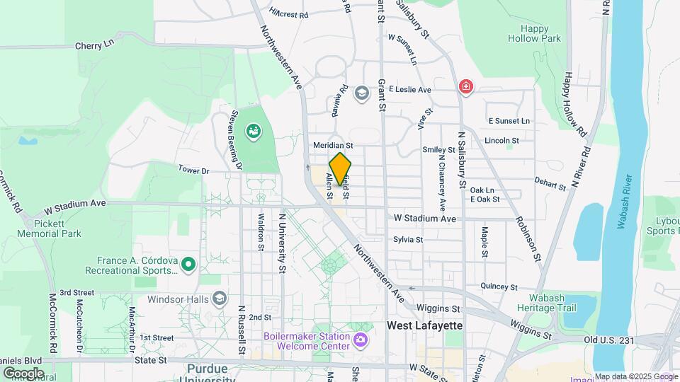 605 Evergreen St Map and Location Details