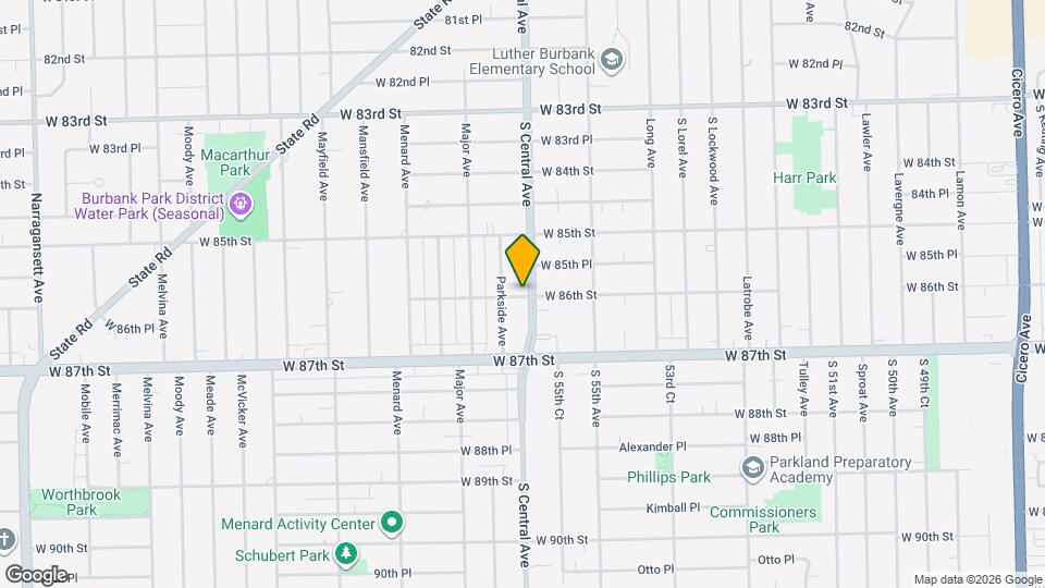 8548 Central Ave Mapa y Detalles de la Ubicación