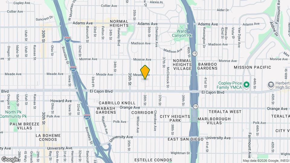 4364 36th St Map and Location Details