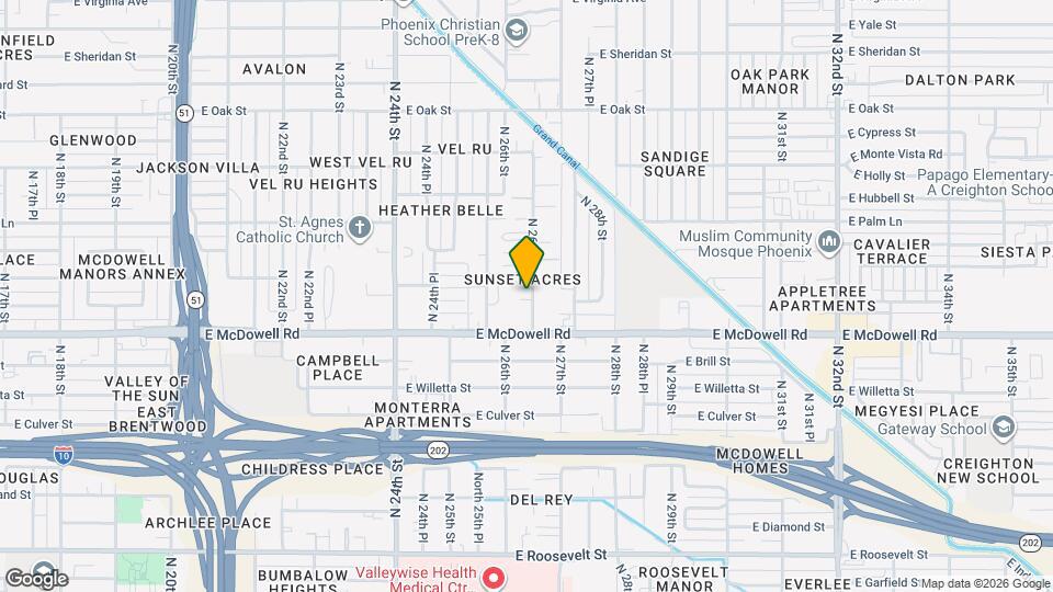 1628 N 26th Pl Map and Location Details
