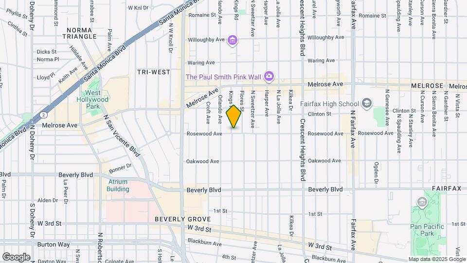 8355 Rosewood Ave Mapa y Detalles de la Ubicación