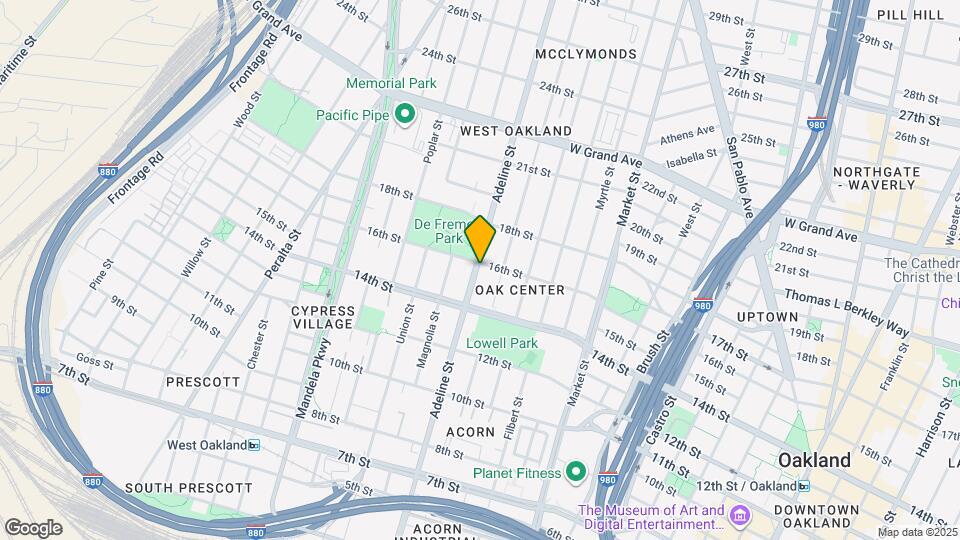 1520 Adeline St Map and Location Details