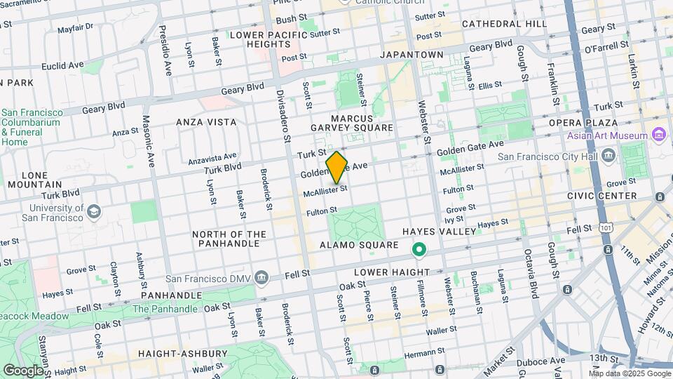 1451 McAllister St Map and Location Details