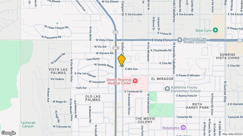 1305 N Indian Canyon Dr Map and Location Details
