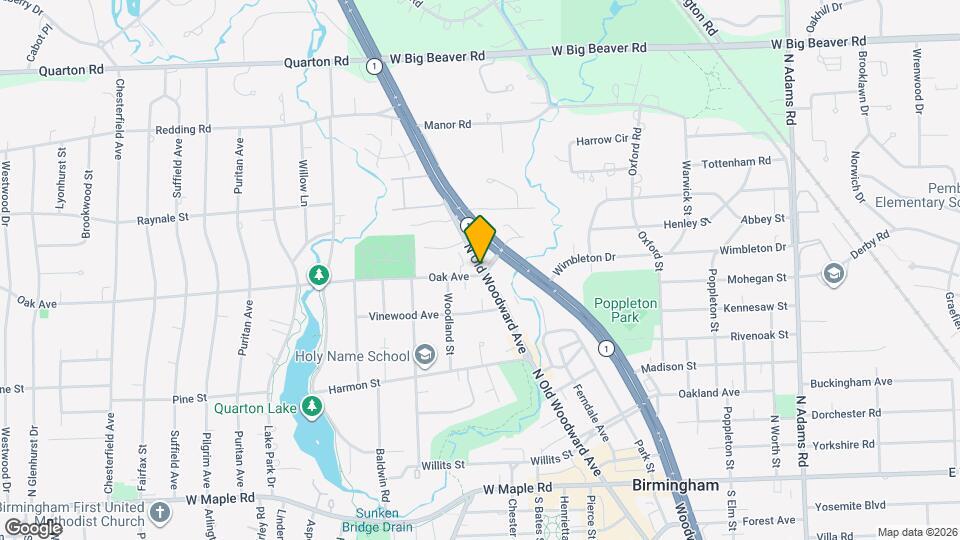 553 N Old Woodward Ave Map and Location Details