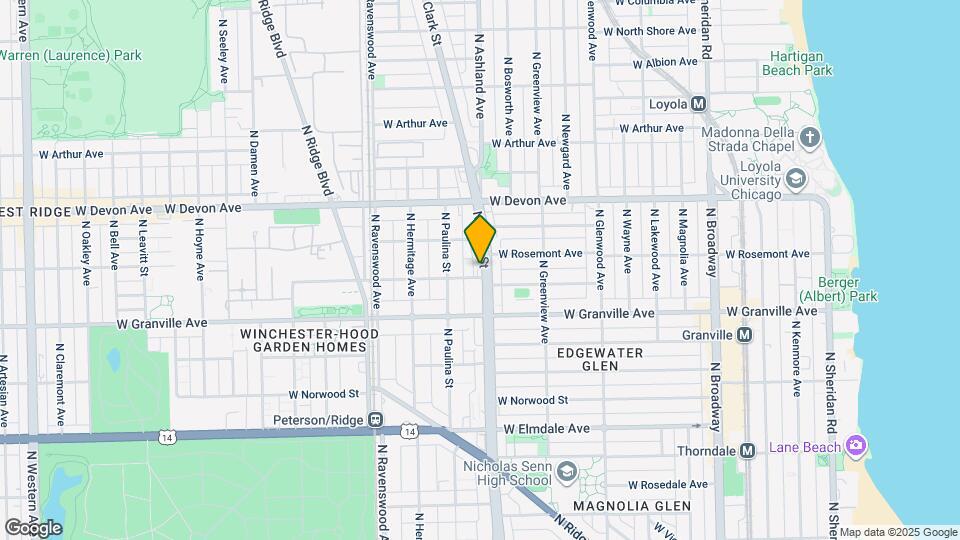 1601 W Thome Ave, Unit 2A Map and Location Details