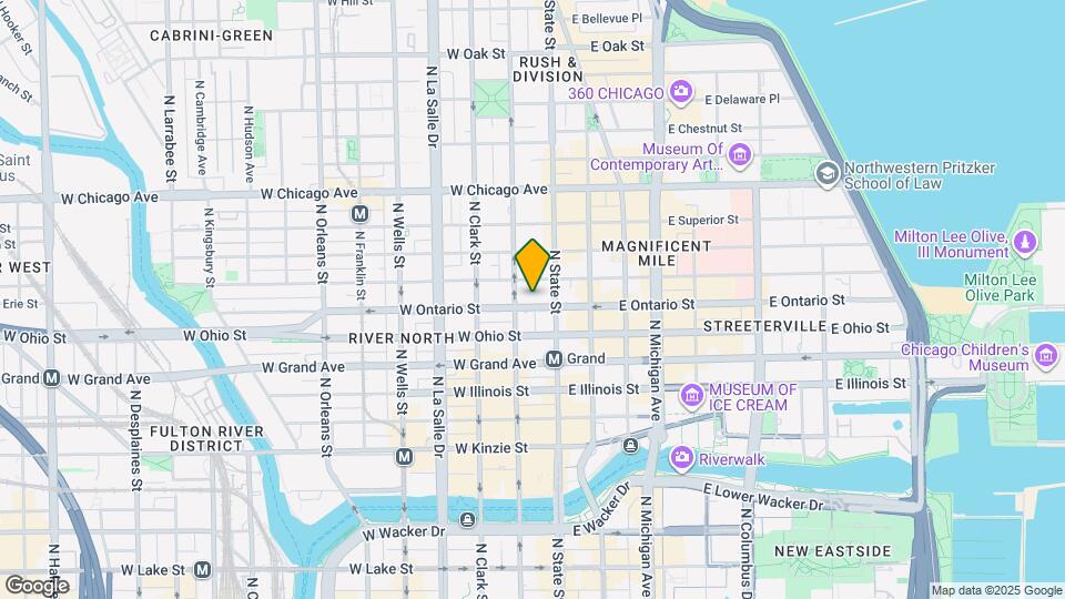 22 W Ontario St Map and Location Details