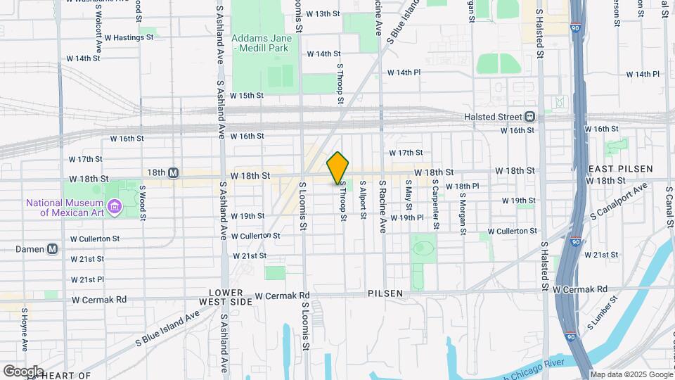 1822 S Throop St, Unit 2F Map and Location Details