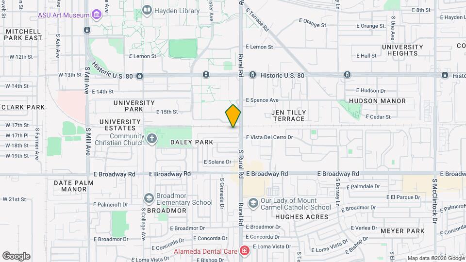 732 E Vista Del Cerro Dr Map and Location Details