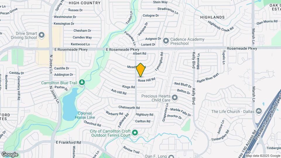 2105 Rose Hill Rd Mapa y Detalles de la Ubicación