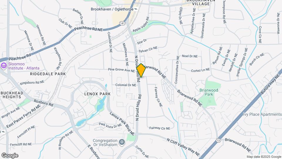 1410 N Druid Hills Rd Map and Location Details