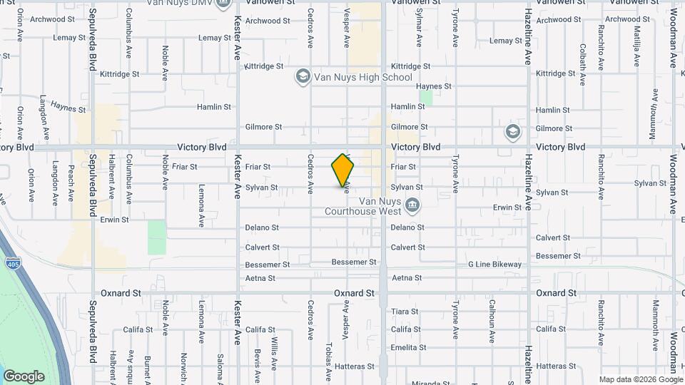 14606 Sylvan St Map and Location Details