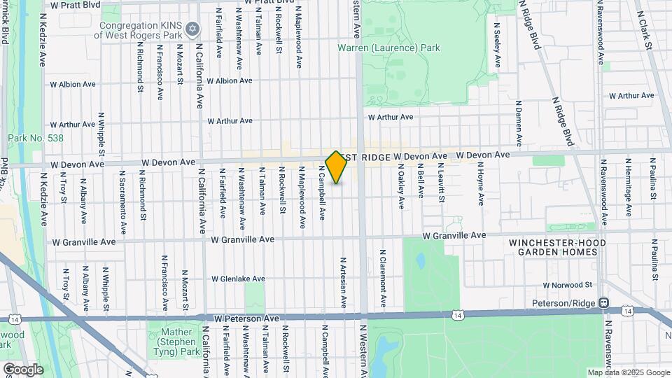 6308-10 N Artesian Ave Map and Location Details