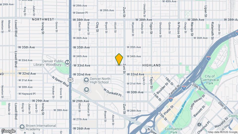 2446 W 33rd Ave Mapa y Detalles de la Ubicación