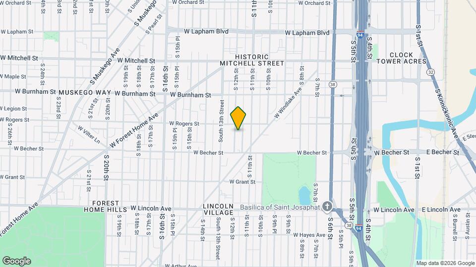 2020 S 12th St, Unit 2022A Lower Rear Map and Location Details