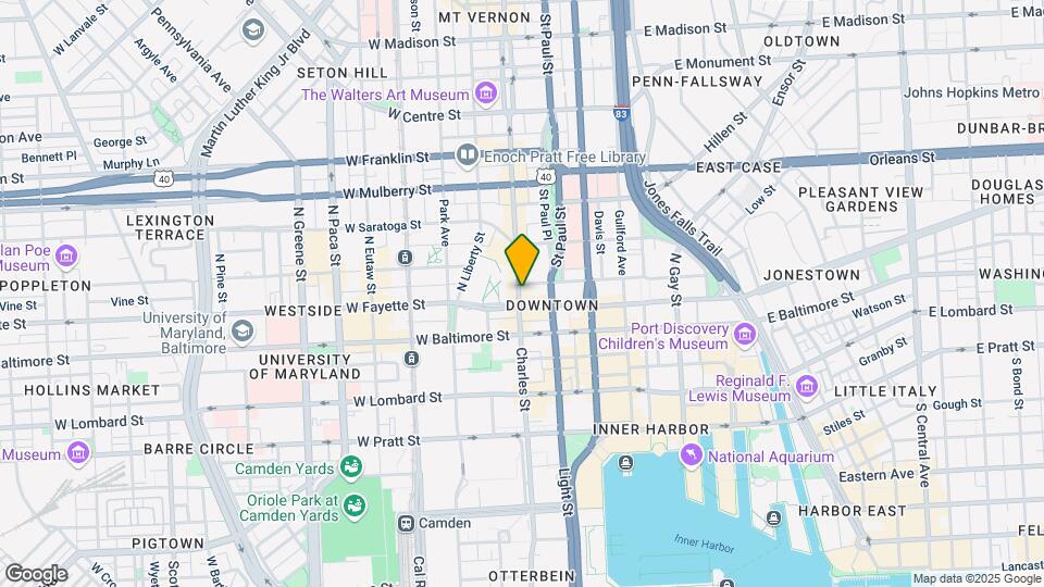 1 E Lexington St Map and Location Details