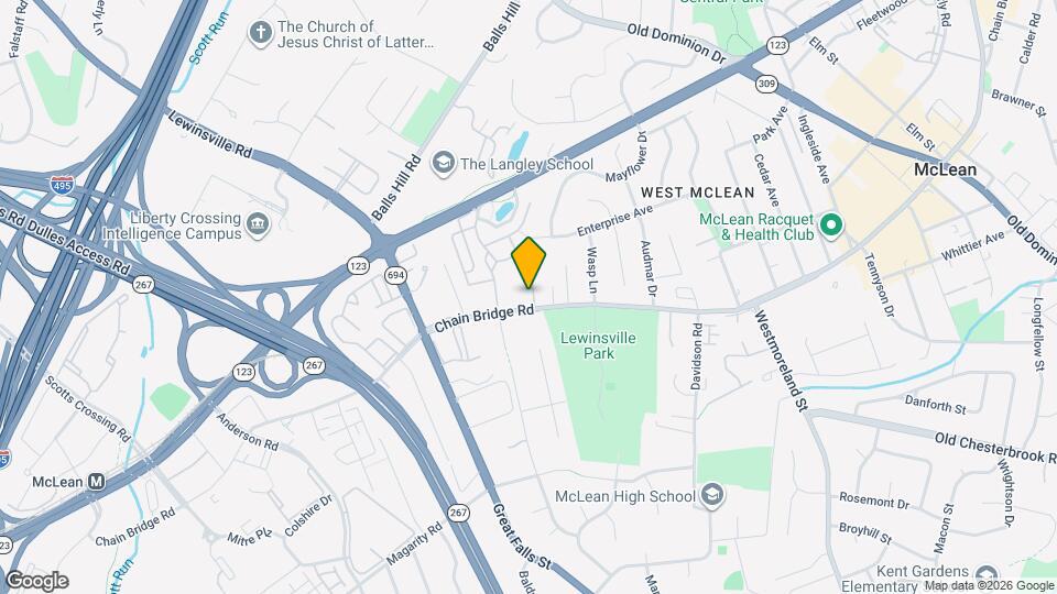 1688 Chain Bridge Rd Map and Location Details