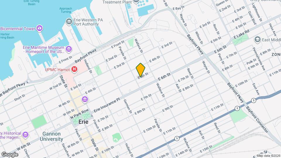 415 E 5th St Map and Location Details