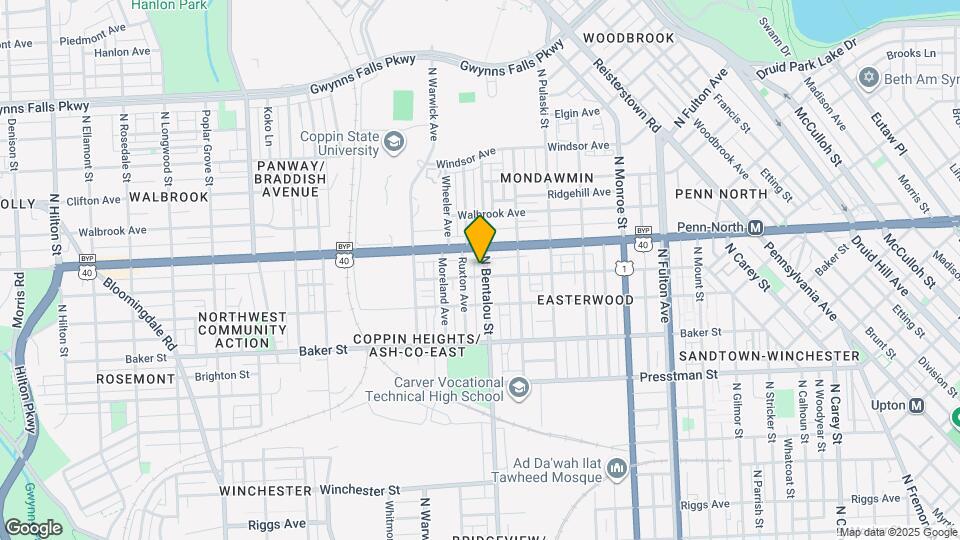 1808 N Bentalou St Map and Location Details