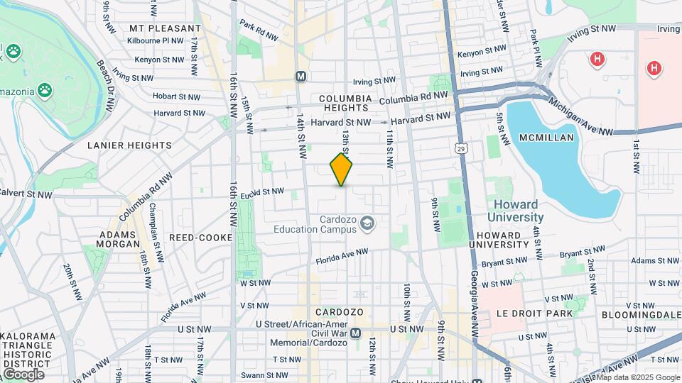 1300 Euclid St NW Map and Location Details