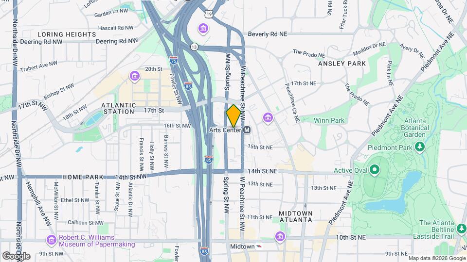 1280 W Peachtree St NE, Unit 1702 Map and Location Details