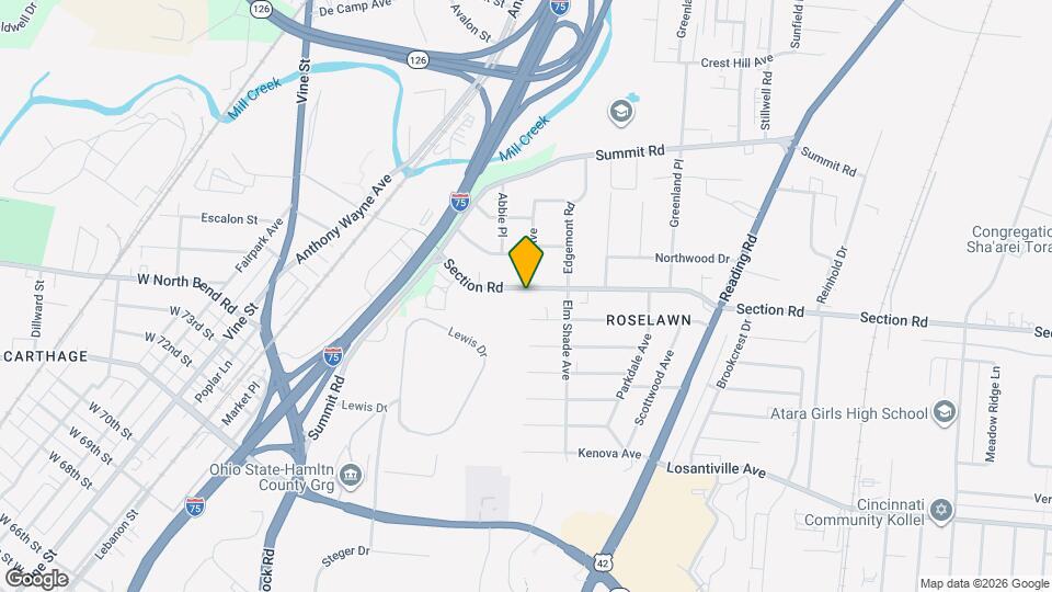 1395 Section Rd, Unit Unit #2 - 2nd Floor-Duple Map and Location Details