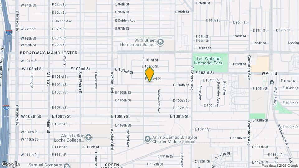 821 E 104th St Map and Location Details