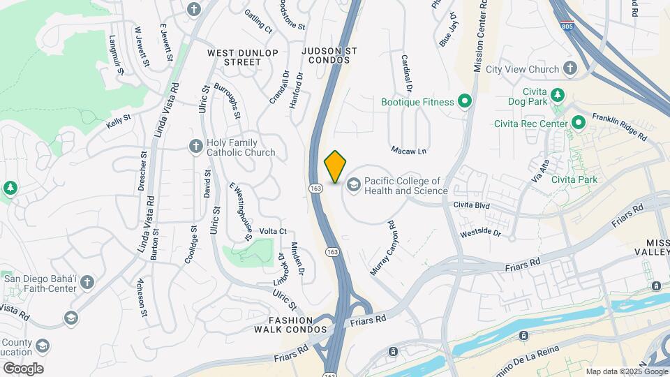Furnished Studio-San Diego - Fashion Valley Map and Location Details