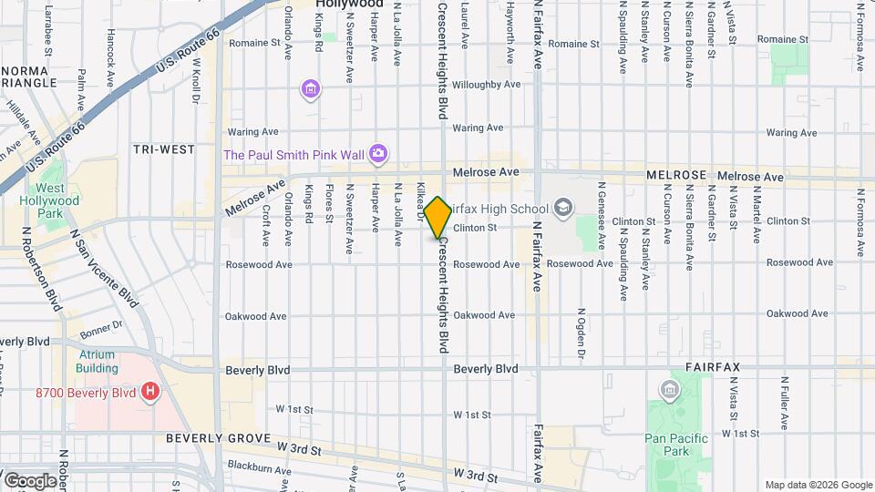 525 N Crescent Heights Blvd Map and Location Details