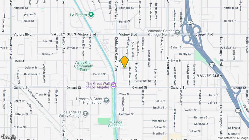 6124 Alcove Ave, Unit Sunshine Loft Map and Location Details