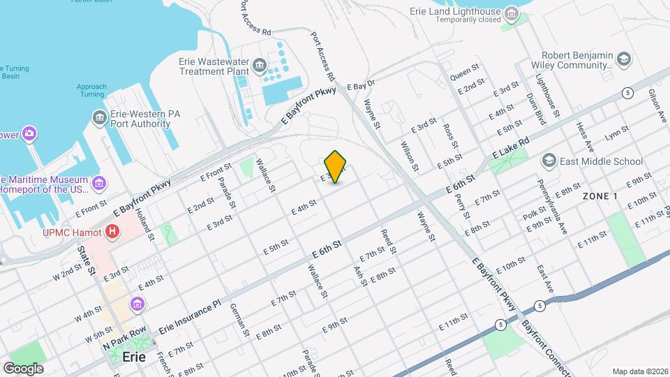 622 E 4th St Map and Location Details