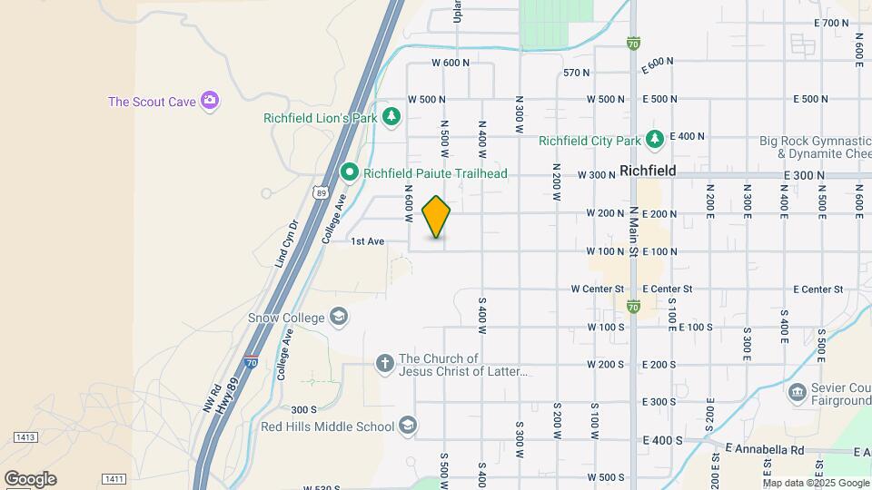 109 N 500 W, Unit Basement Apartment Map and Location Details