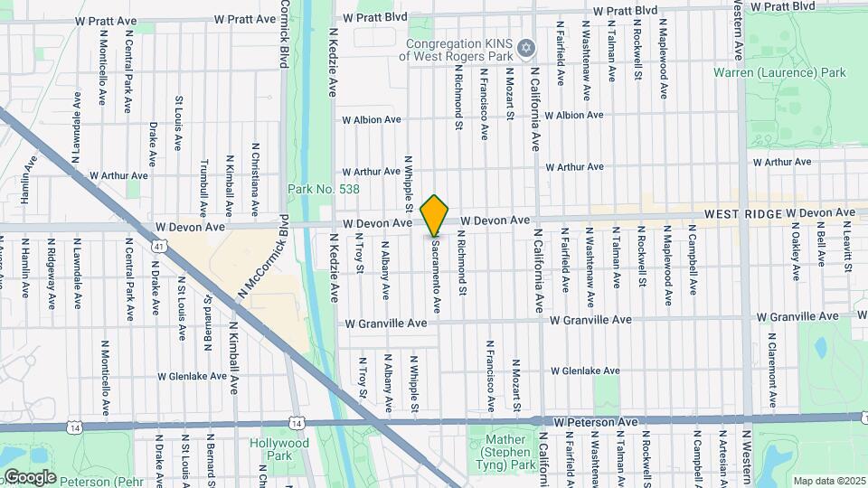 6332 N Sacramento Ave Map and Location Details