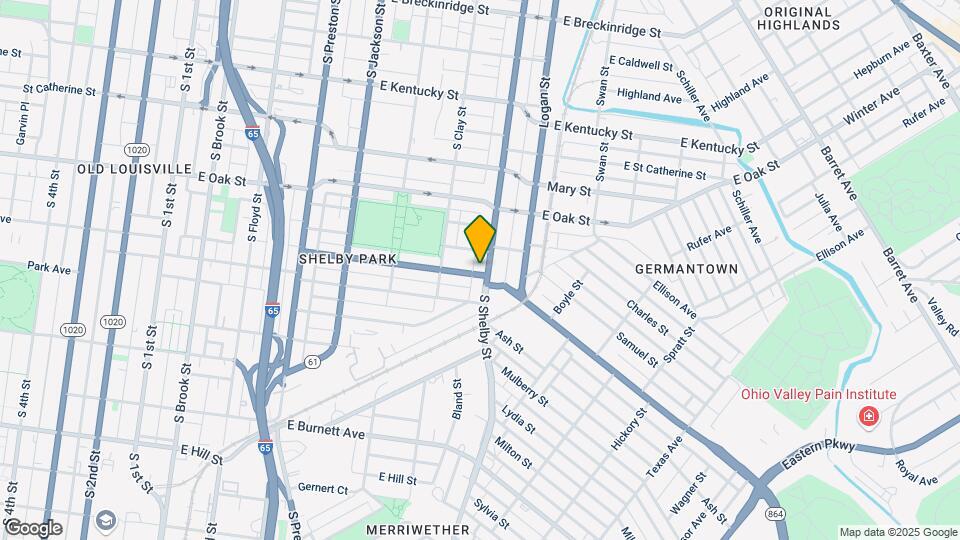 1262 S Shelby St Map and Location Details