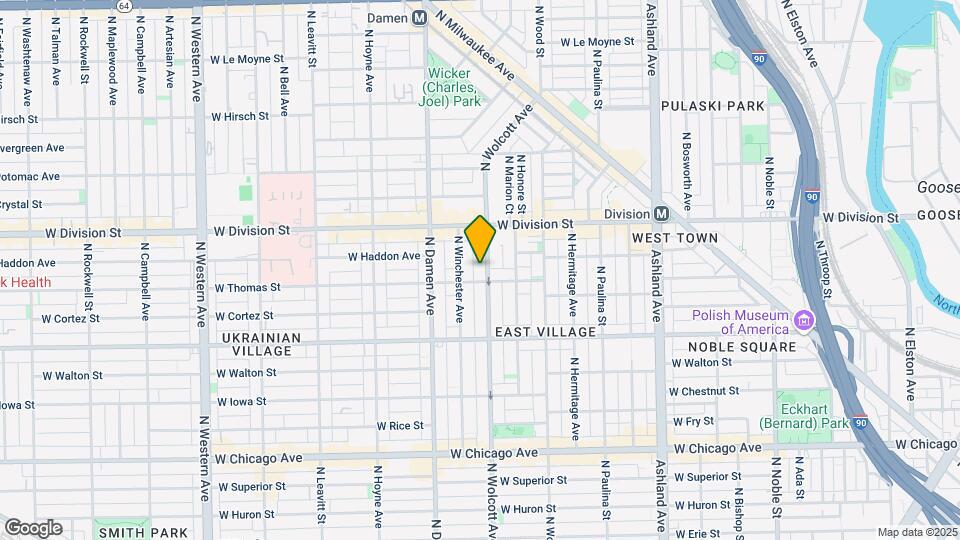 1110 N Wolcott Ave Map and Location Details