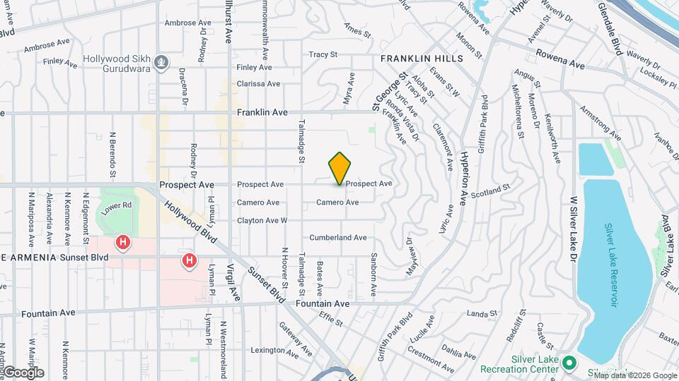 4110 Prospect Ave, Unit Upstairs Bedroom Map and Location Details