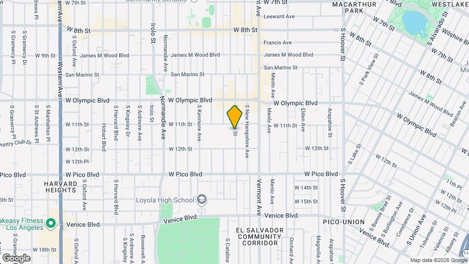 1120 S Berendo St, Unit 1120.5 Map and Location Details