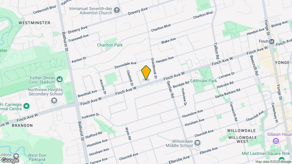 206 Finch Ave W Map and Location Details