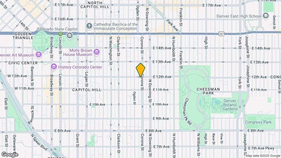 1165 Corona St Map and Location Details