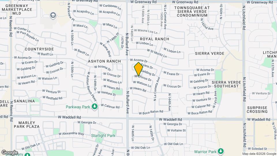 14627 W Crocus Dr Mapa y Detalles de la Ubicación