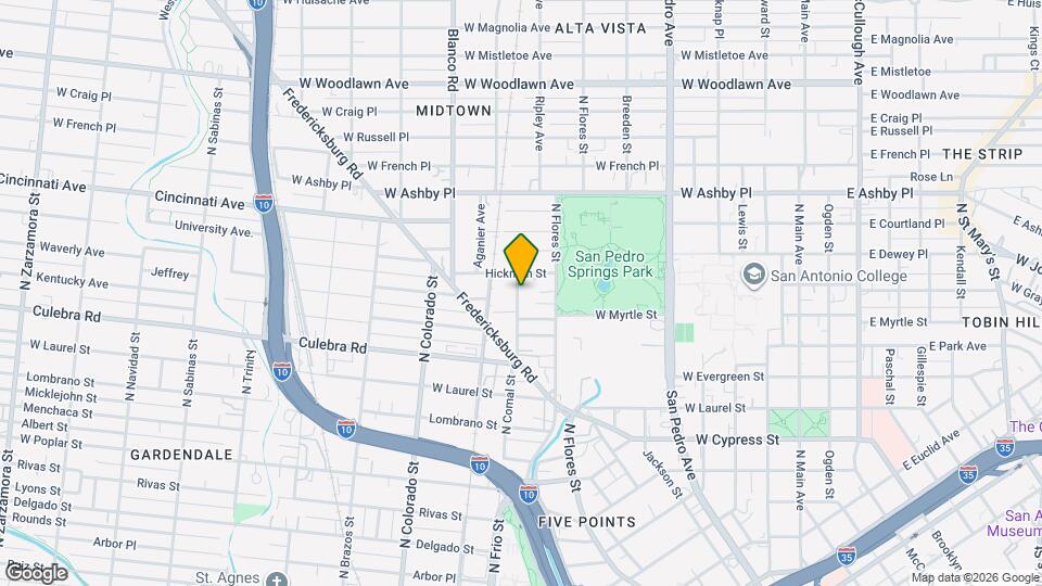 1822 N Comal Map and Location Details