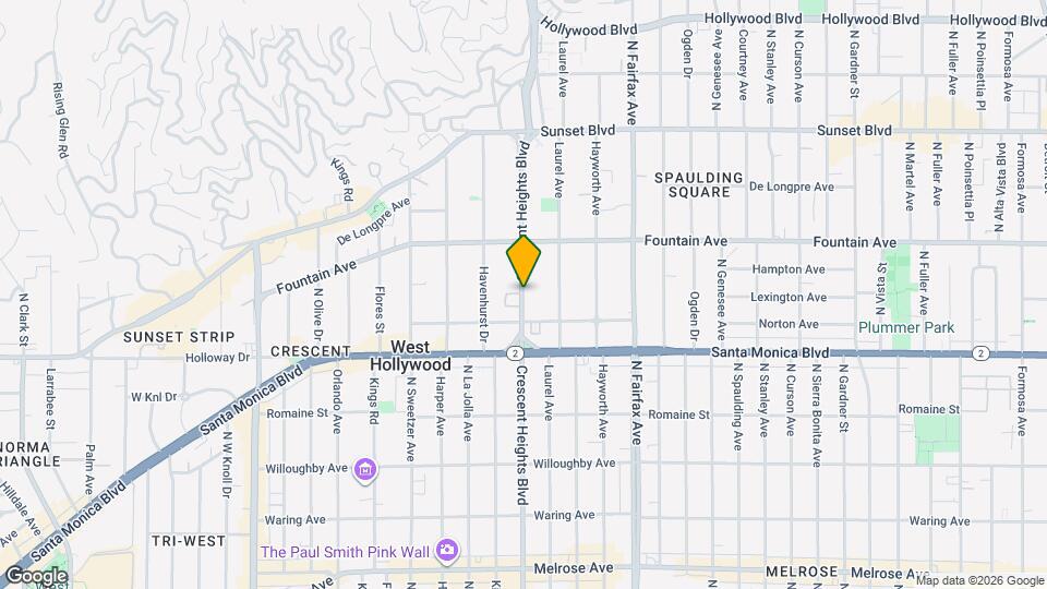 1228 N Crescent Heights Blvd Map and Location Details