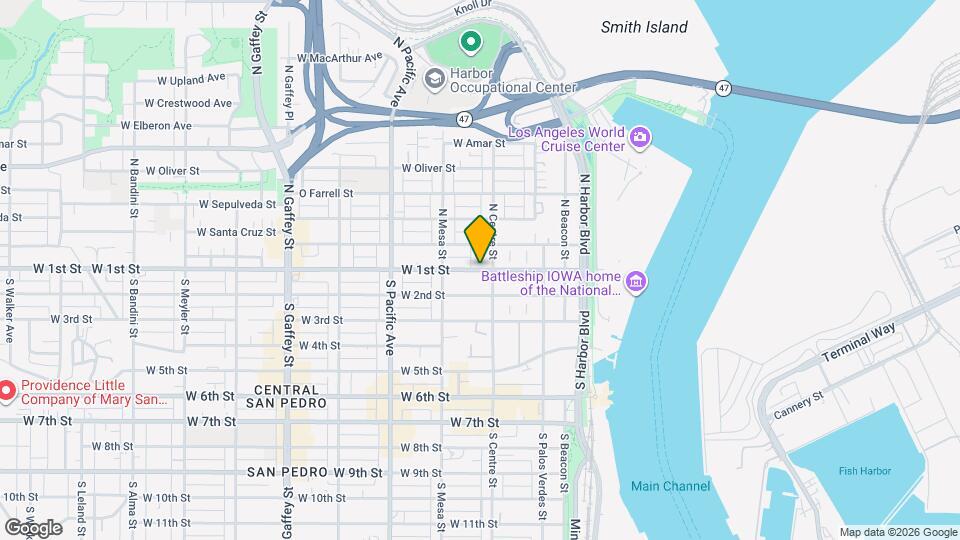 328 W 1st St Map and Location Details